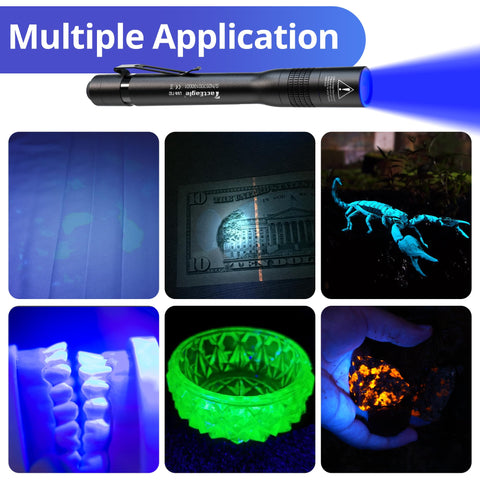 TactEagle UV Light Pen battery compartment with two AAA cells for long use.