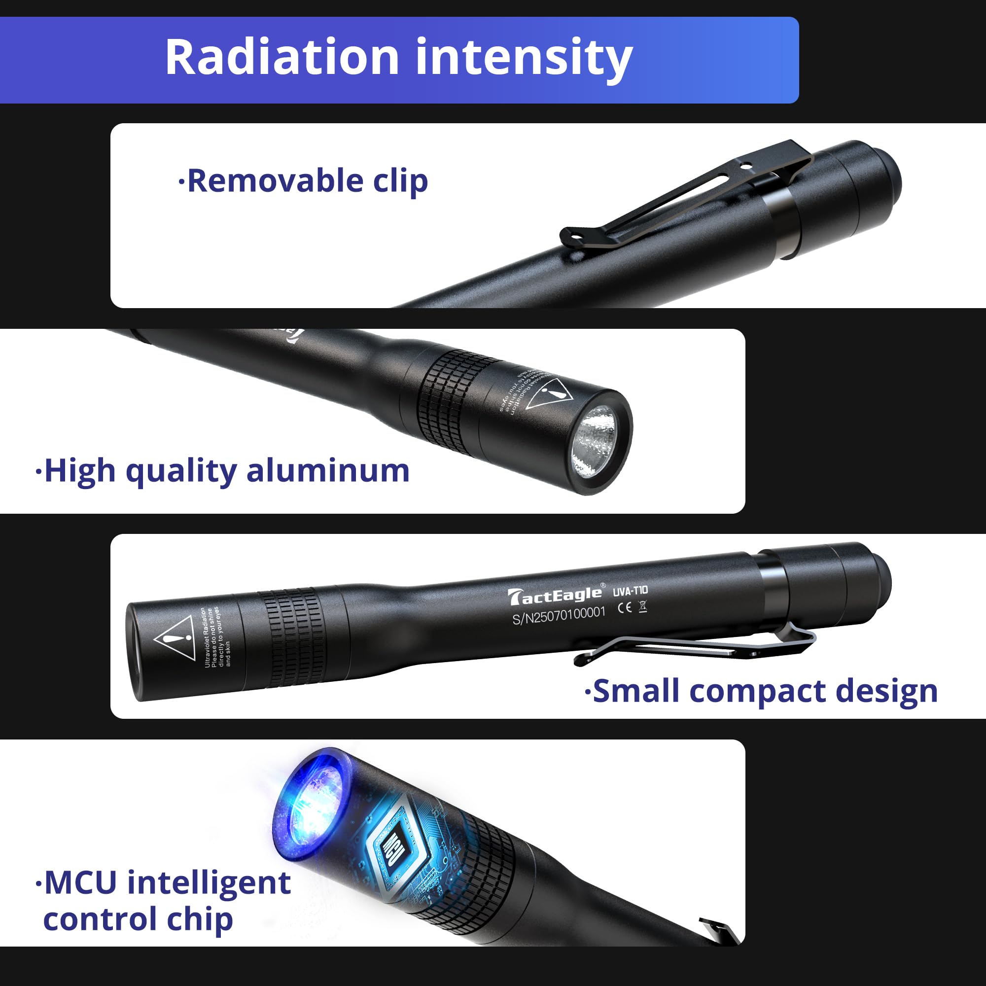 TactEagle durable HA III aluminum body, IPX8 waterproof for wet environments.