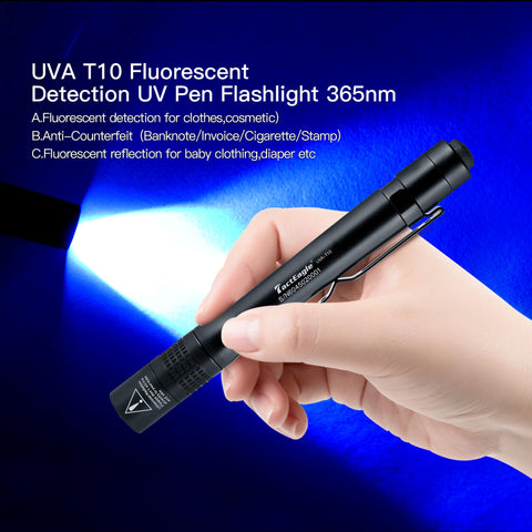 TactEagle UV light in action, ideal for gemstone inspection and material checks.