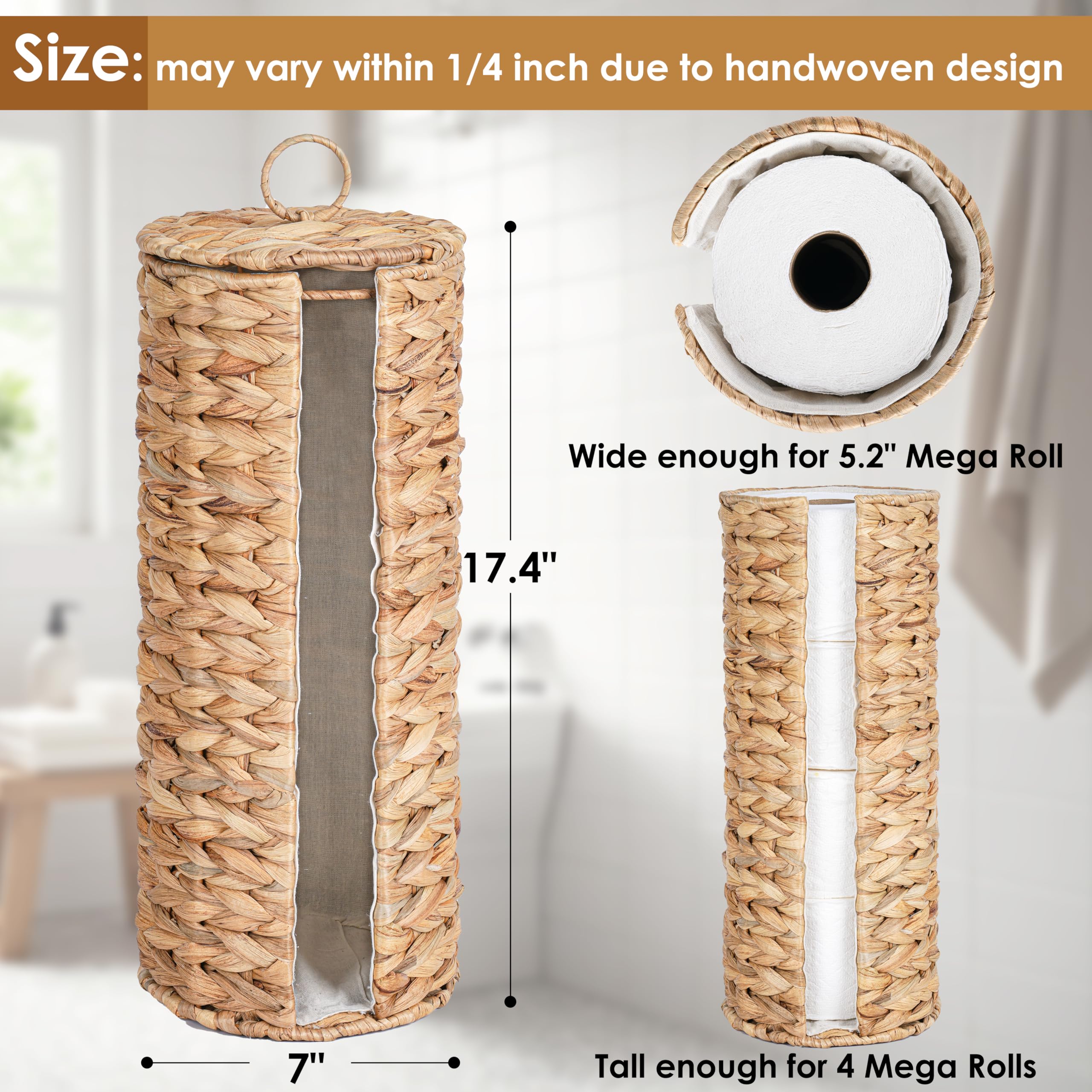 Tadacumir water hyacinth weave basket adds natural texture and decor.