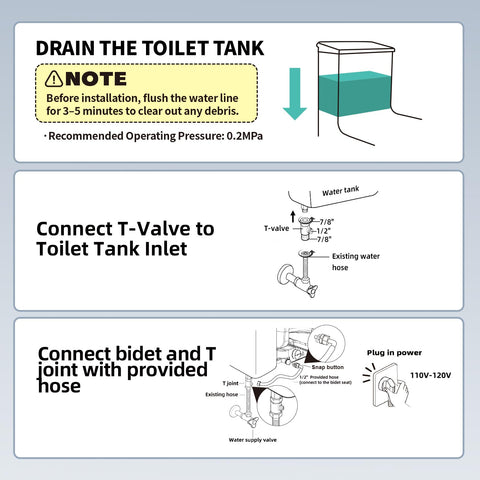 Tadashi bidet eco and silent modes for quiet, efficient use