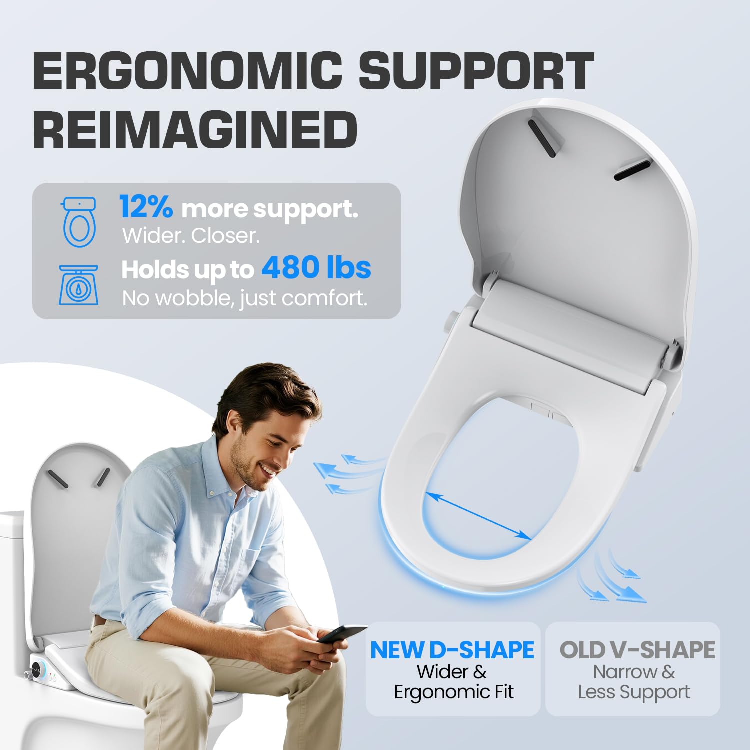 Tadashi bidet seat temperature control for year-round warmth