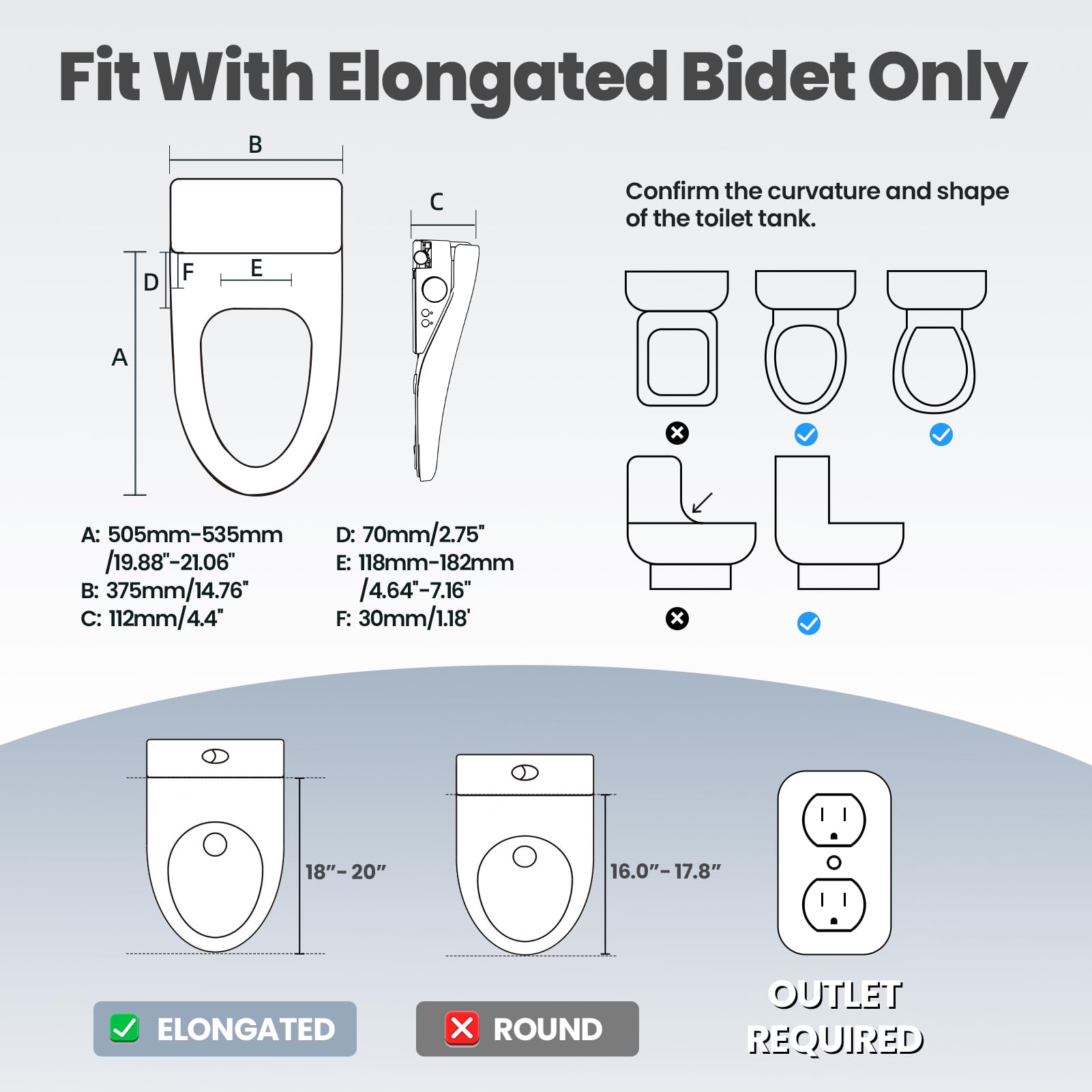 Tadashi bidet warm water feature for comfortable all-season cleansing