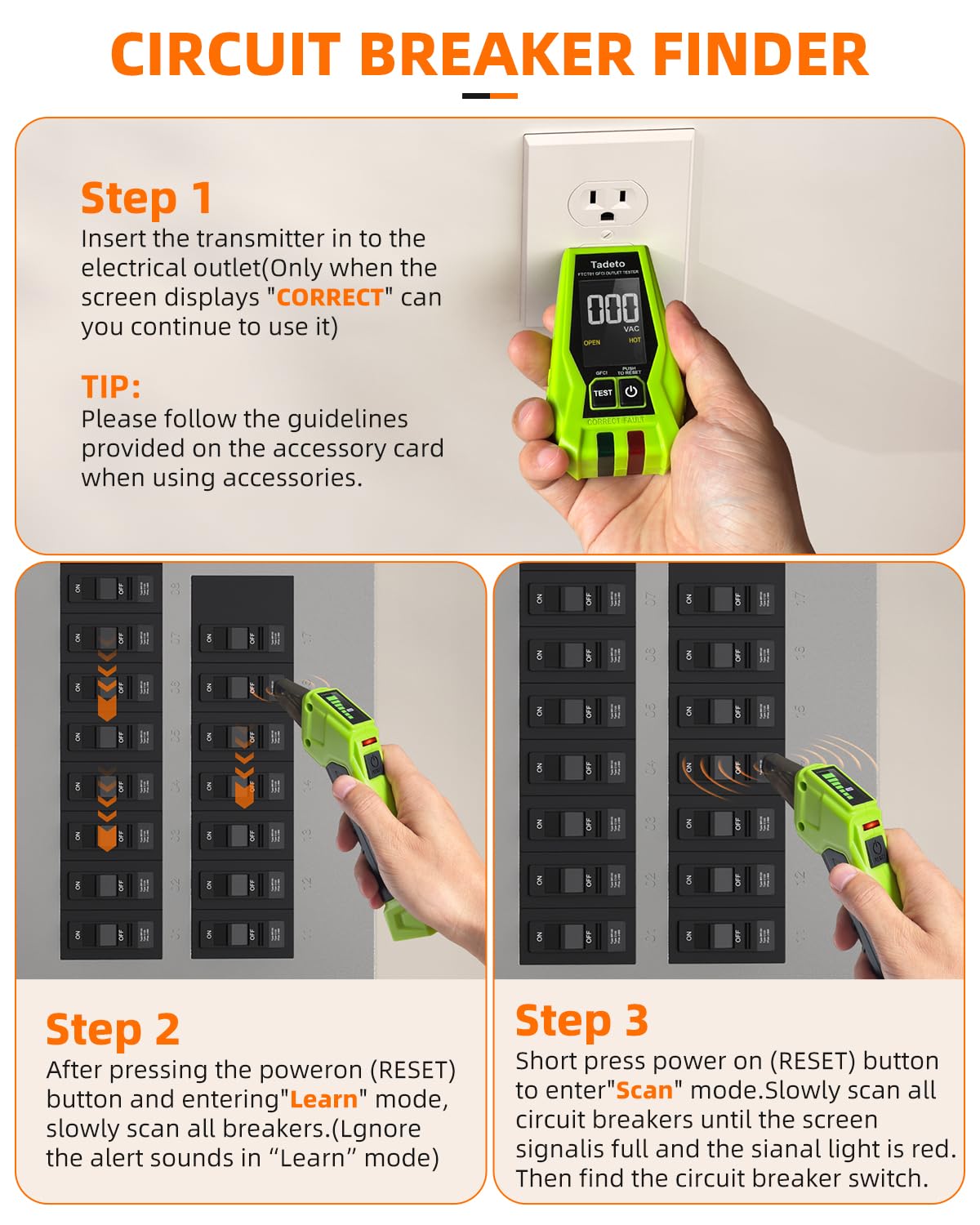 Tadeto backlit LCD enables visibility in day or night testing
