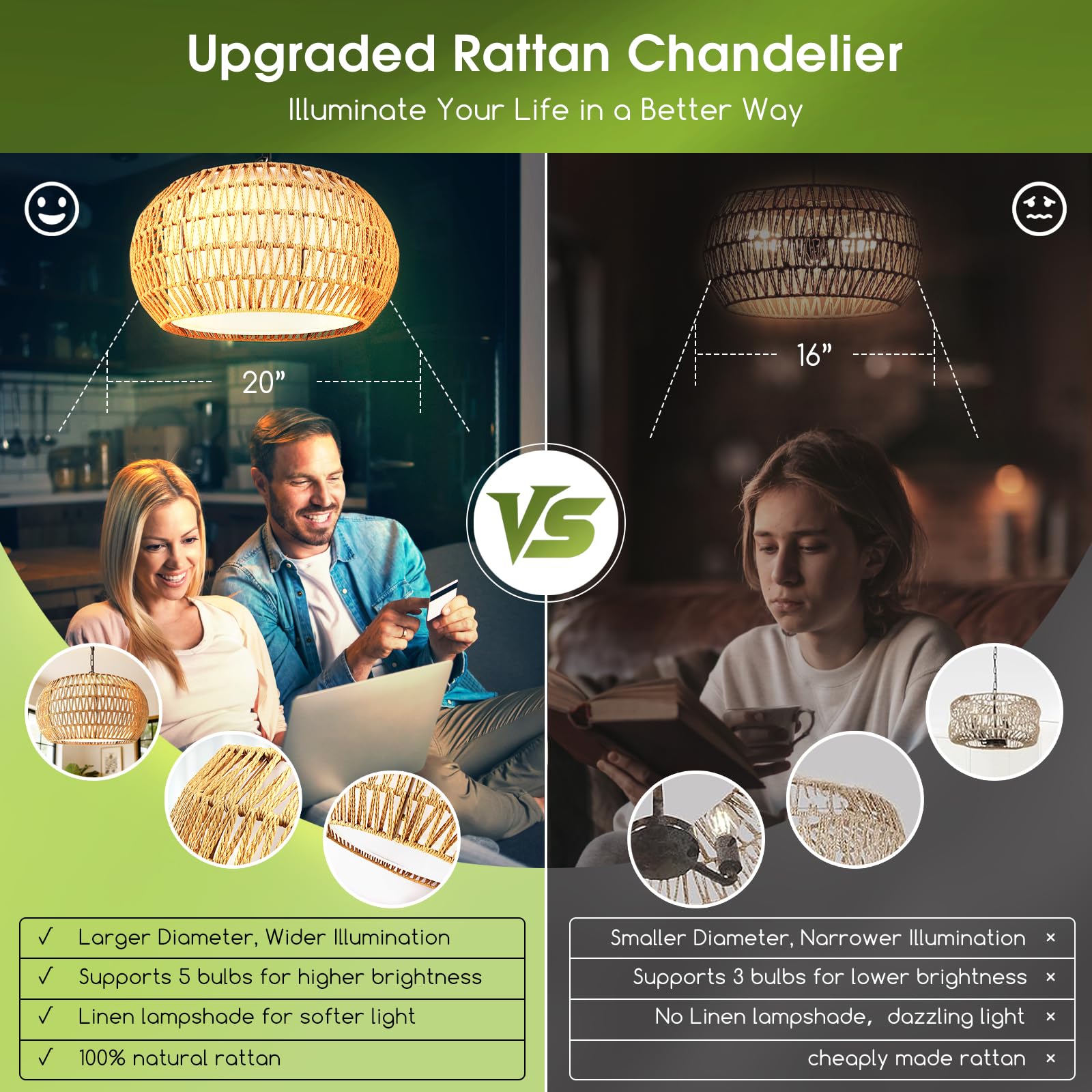 Tadpole Jump adjustable-height boho chandelier adapts from 19.7 to 53.15 inches.