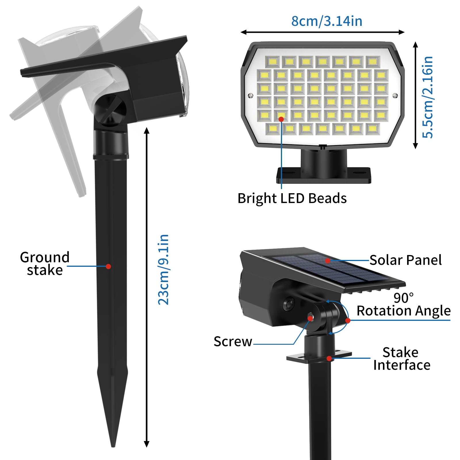 Tadyreal garden and yard lighting enhances borders and accents.