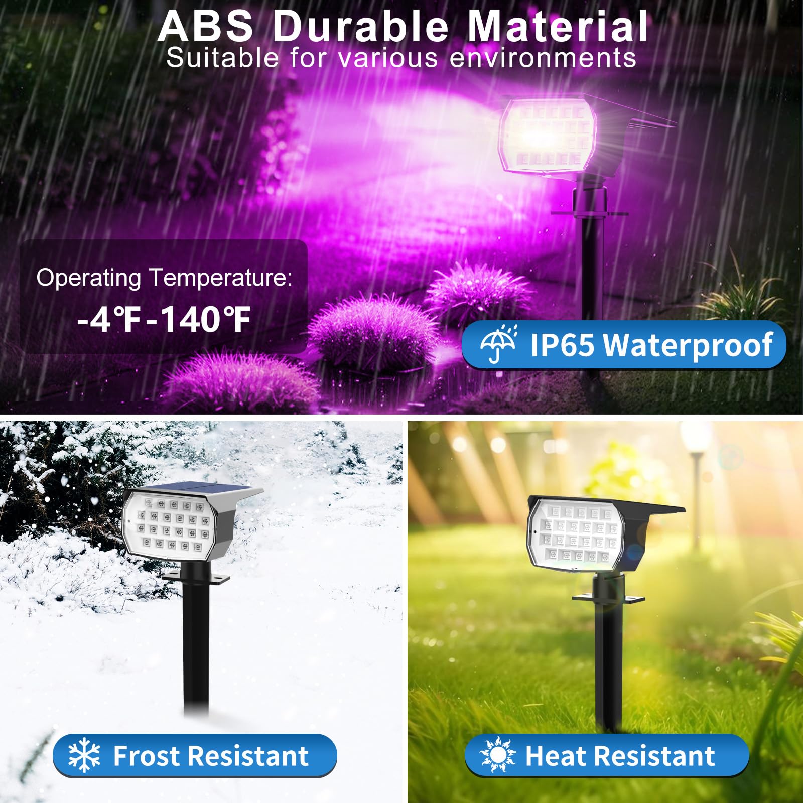 Tadyreal color-changing spotlight lights fence edges for defined boundaries