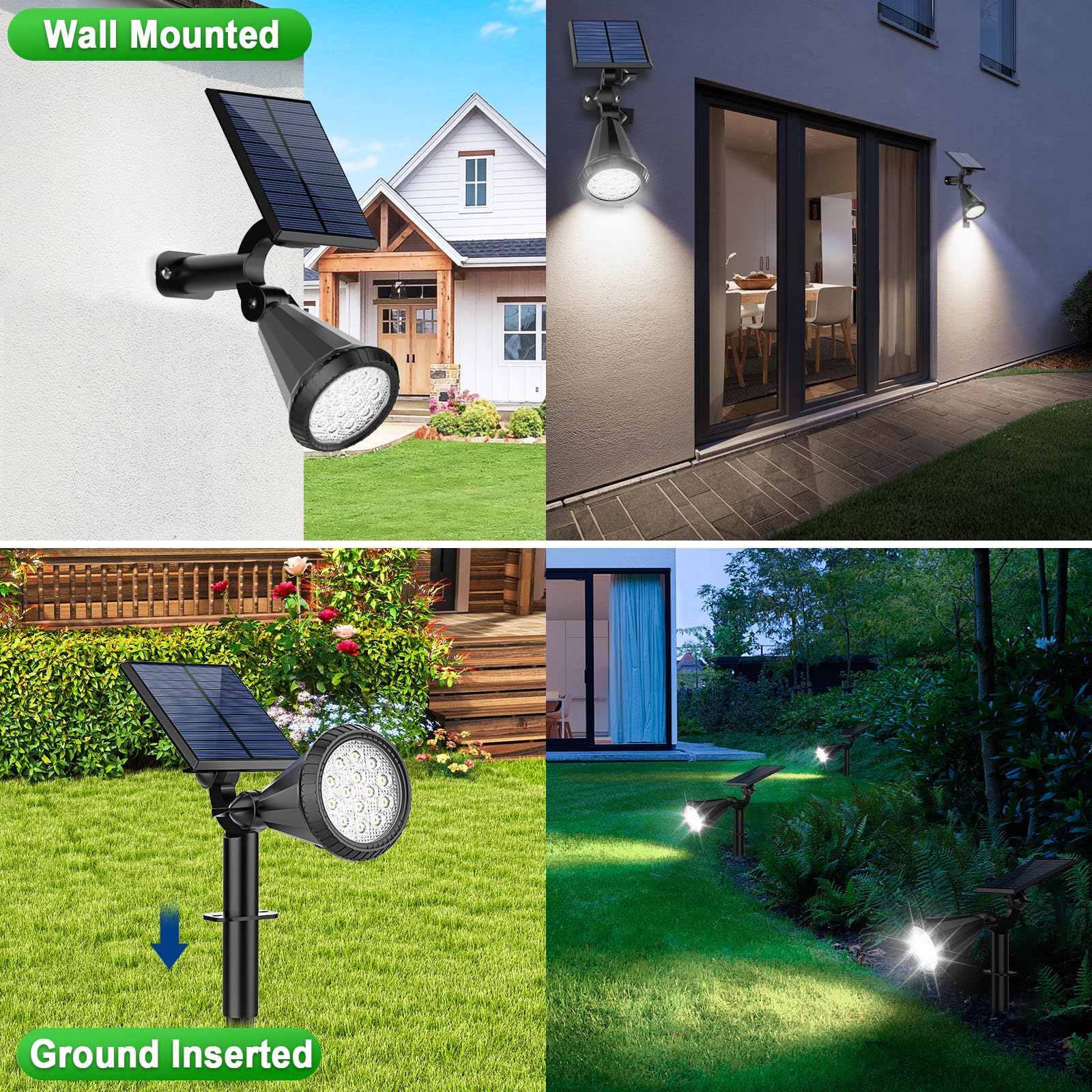 Tadyreal two installation options: wall mount or ground stake.