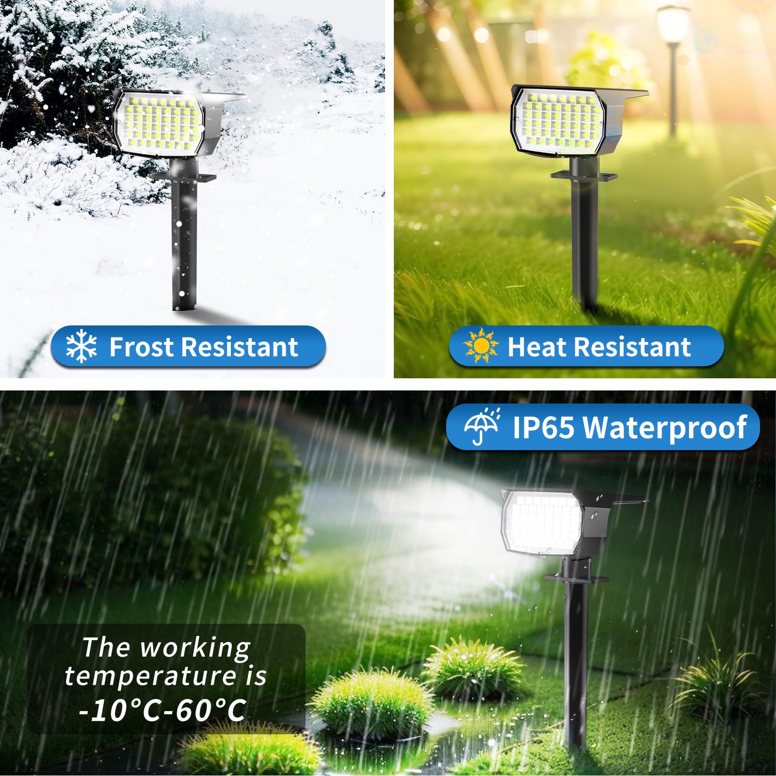 Tadyreal two-in-one installation lets you stake or wall-mount the lights.