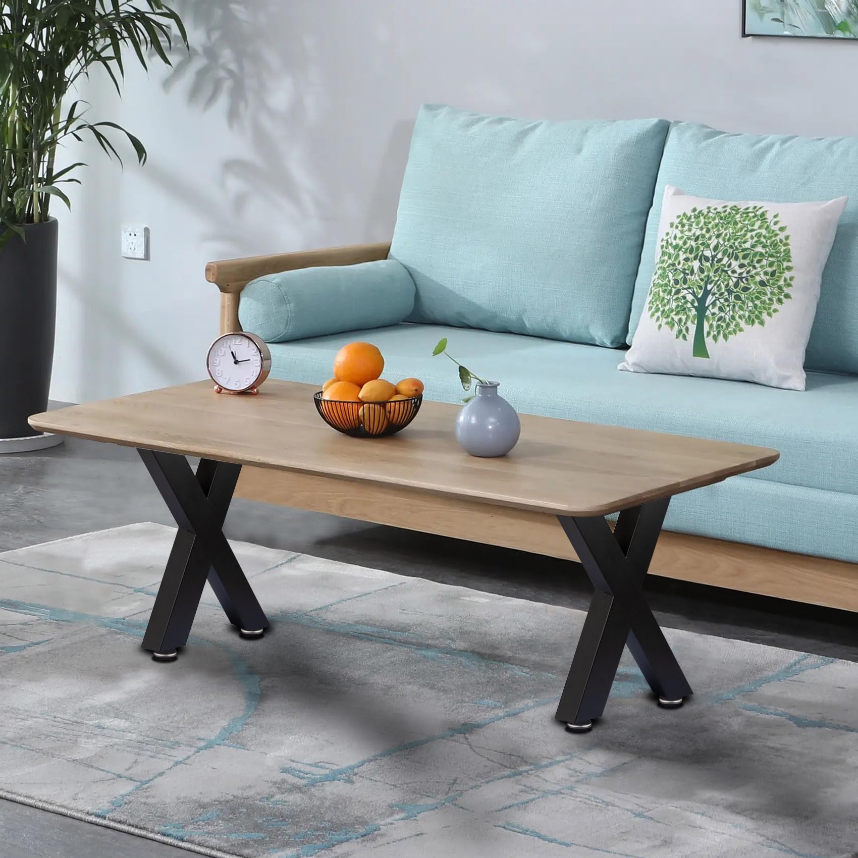 Taelakeni 16-inch bench legs, front view, ideal for reliable coffee tables.