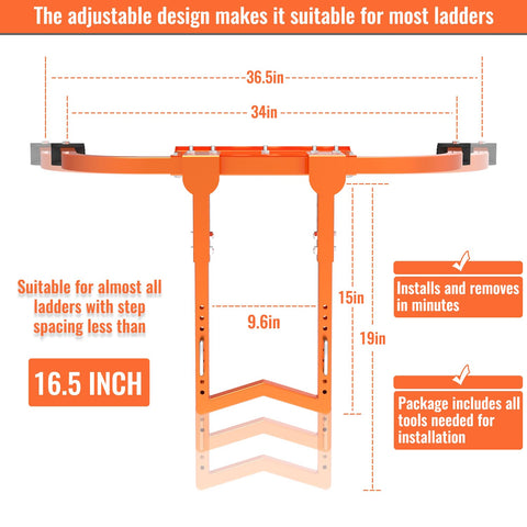 Taeoox ladder stabilizer adjustable hook and U-bolt ensure compatibility