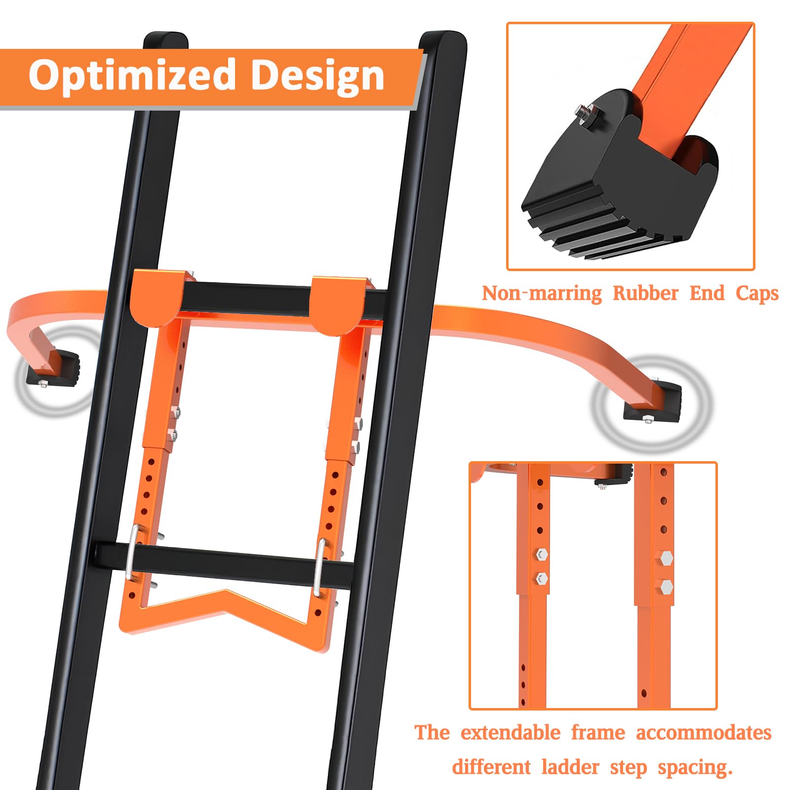 Taeoox ladder stabilizer anti-slip feet protect surfaces during setup