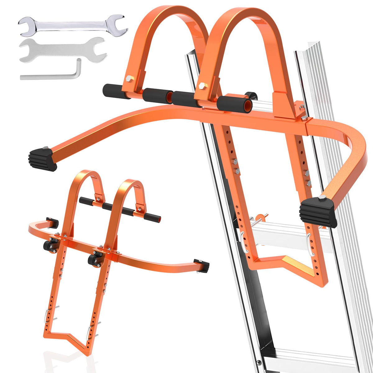 Taeoox ladder stabilizer hook on roof ridge for stable roof access