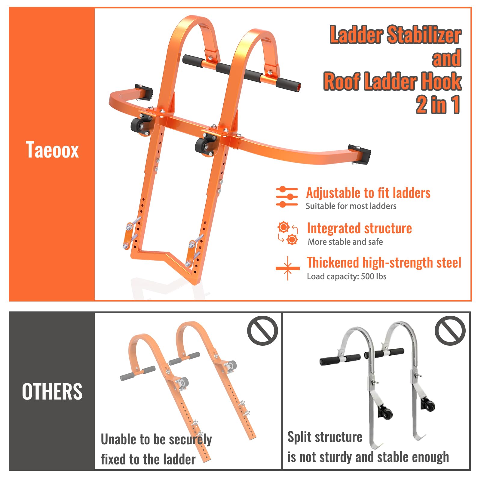 Taeoox rubber-wrapped T-bar grip protects roof surface during setup