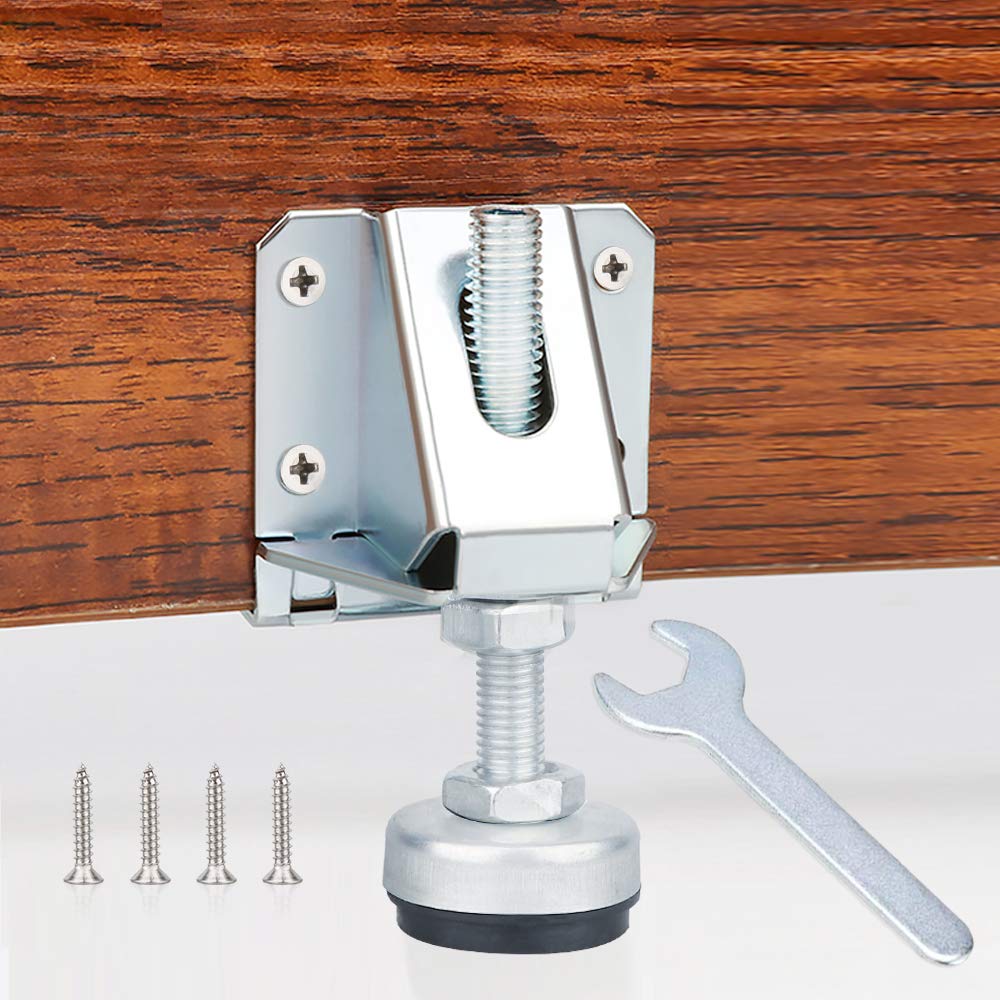 Tahikem heavy-duty leveling feet with galvanized steel surface stabilize furniture.