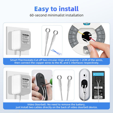 TAICHIPANDA 18ft cable extending from outlet to distant doorbell location