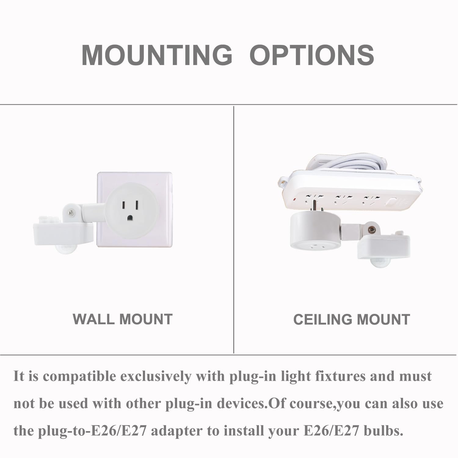 Taigeguang motion sensor switch angle-adjustment for precise placement.