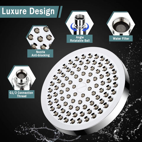 Taiker filtered shower head chrome-plated finish adds modern luxury to any bathroom.