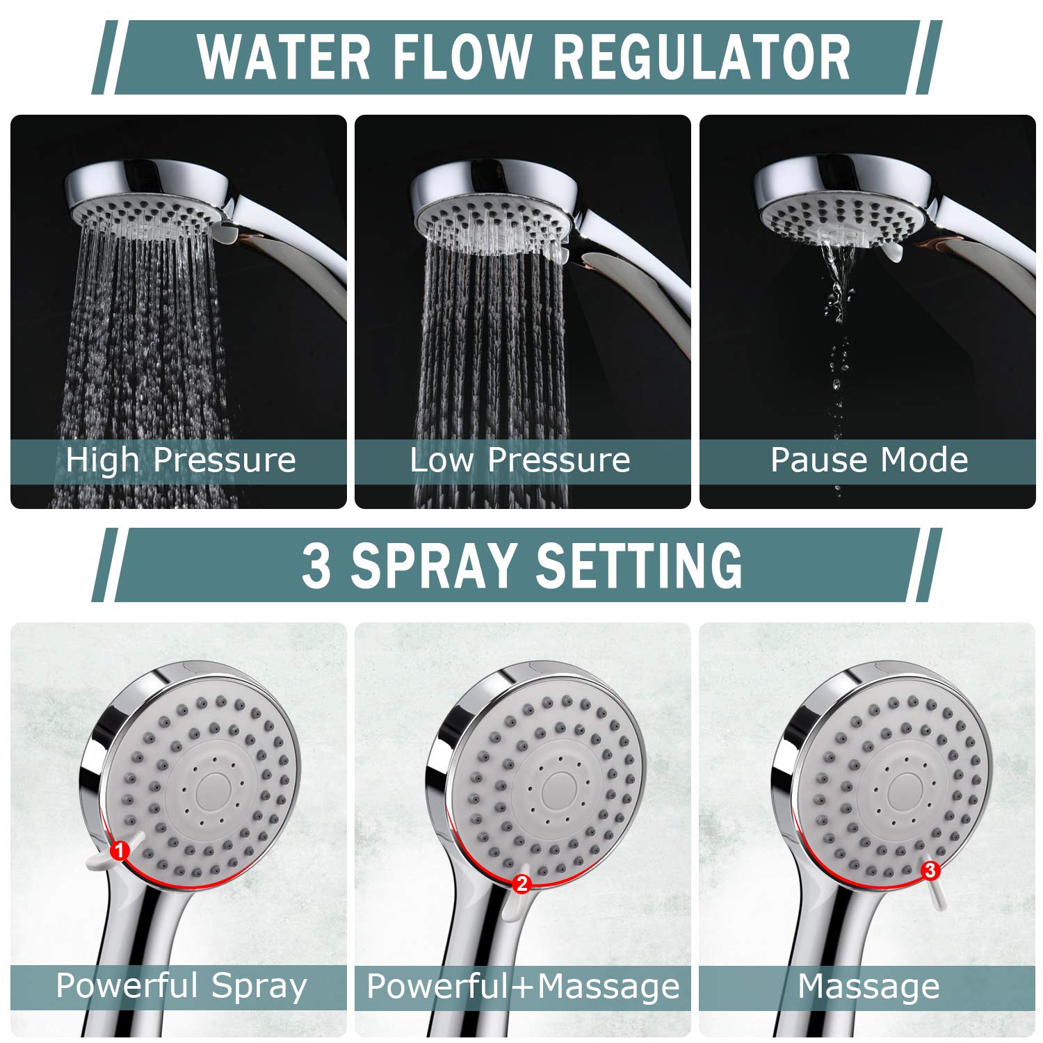 Taiker filtered shower head with filter cartridge reduces chlorine and impurities for skin-friendly showers.