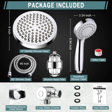 Taiker filtered shower head swivel connector allows precise angle adjustment for comfortable showers.
