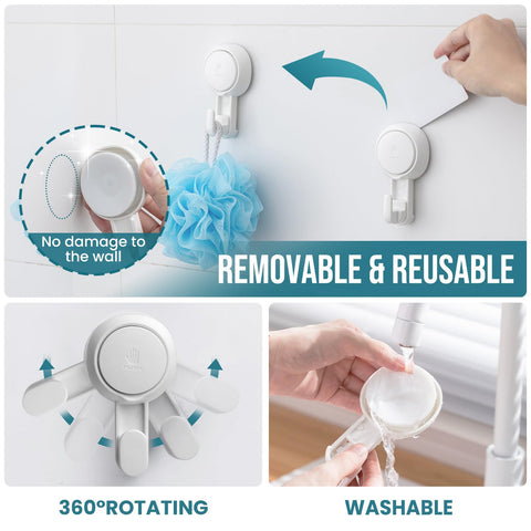TAILI bathroom organization with versatile hook on smooth surface