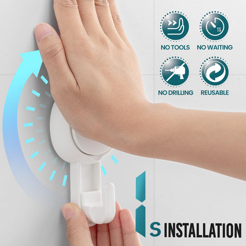 TAILI suction cup loofah hook on glass surface for organized bath