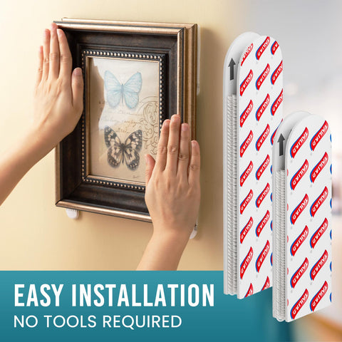 TAILI damage-free removal demonstrates easy rehanging without wall marks.