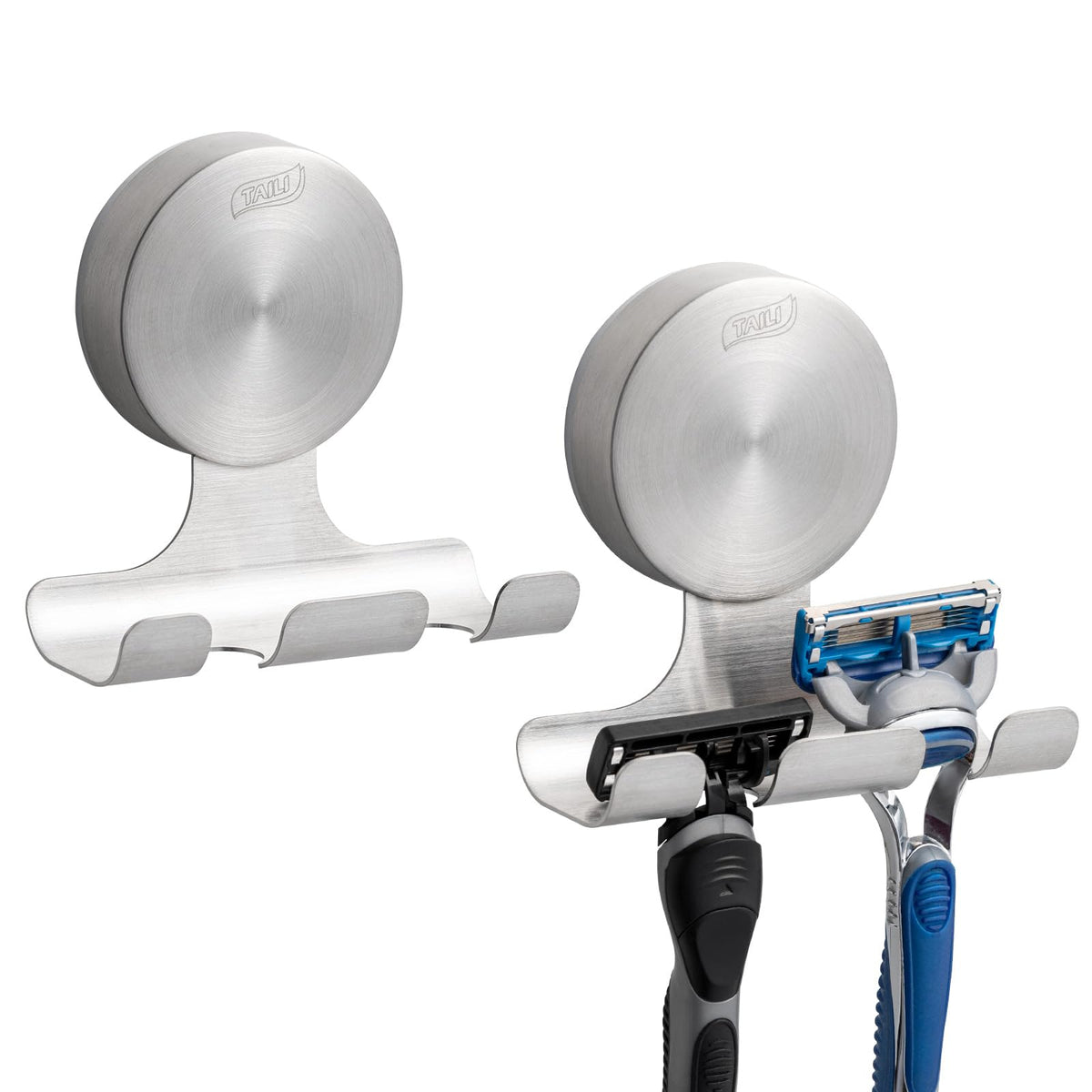 TAILI Razor Holder 2-pack in silver, keeps razors organized and dry.
