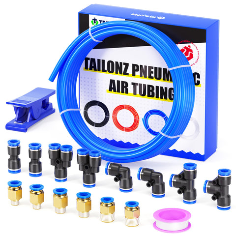 TAILONZ PNEUMATIC Pu Tube 12mm-OD 8mm-ID 10m demonstrates extended reach for air tools.