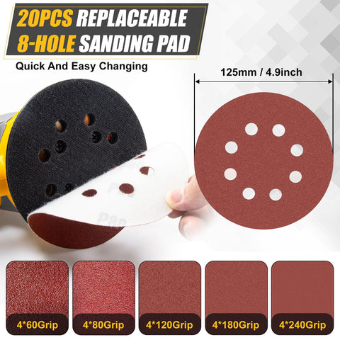 TAIRDA cordless sander featuring integrated dust collection system.