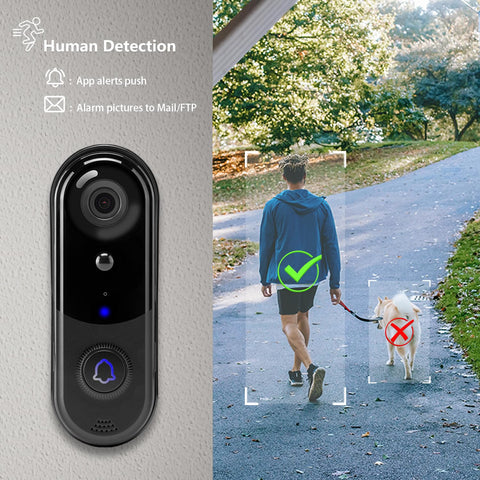 Taishixing HD doorbell night vision captures doorstep details after dark.