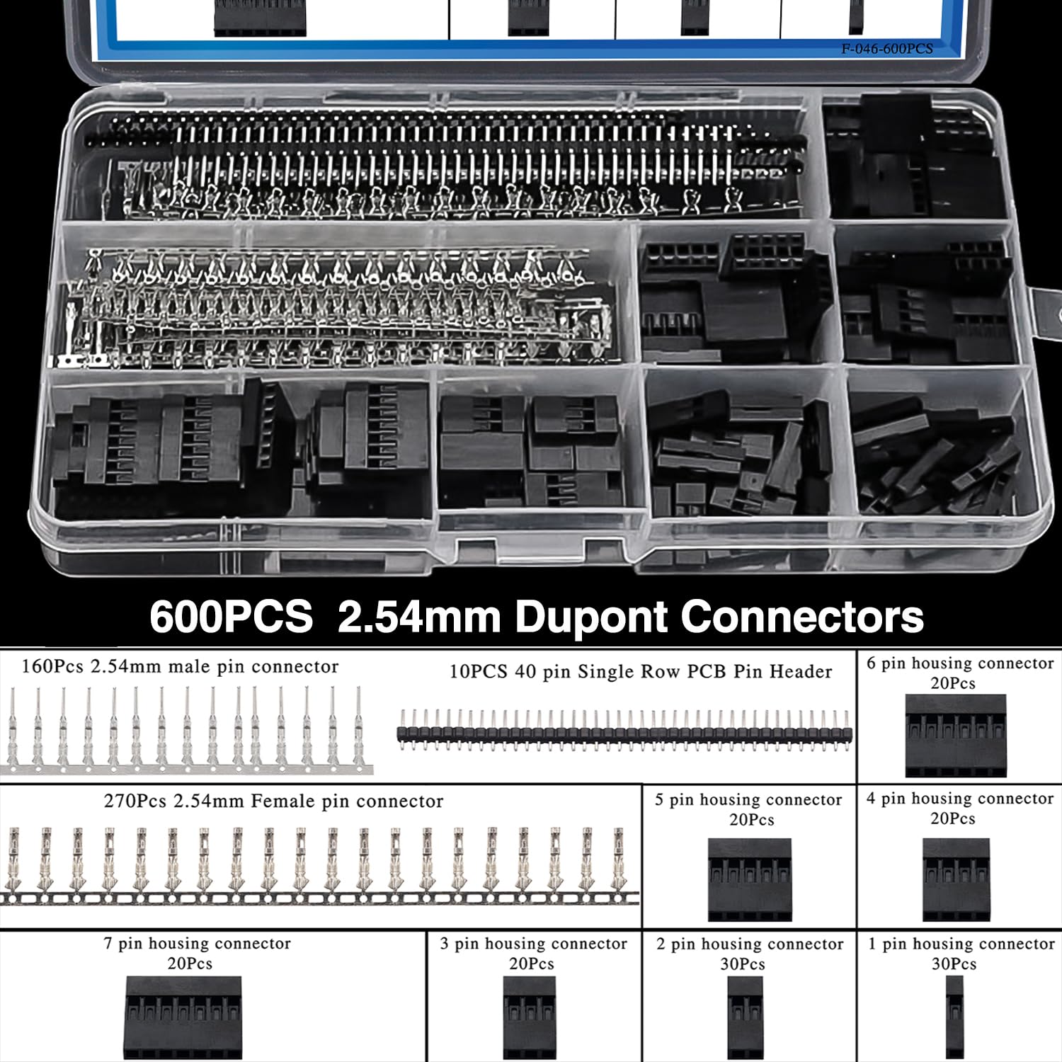 Taiss Dupont Crimping Tool Kit with JST XH connectors supports reliable 2.54 mm terminations.