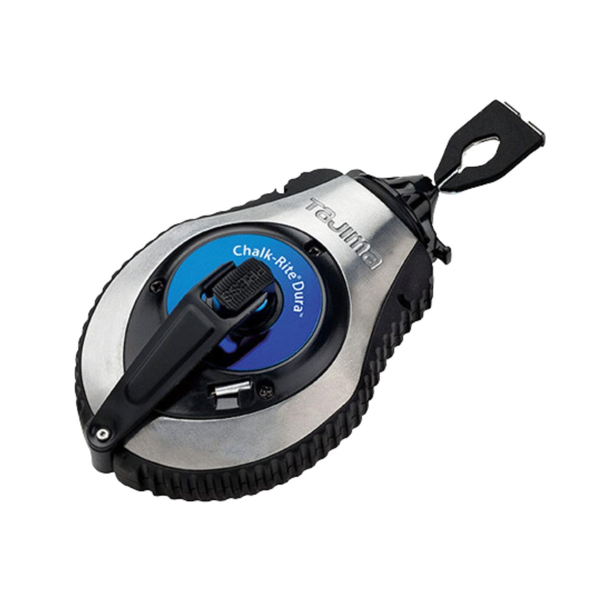 Tajima CR402S chalk line in die-cast aluminum case for durable, precise layout marks.