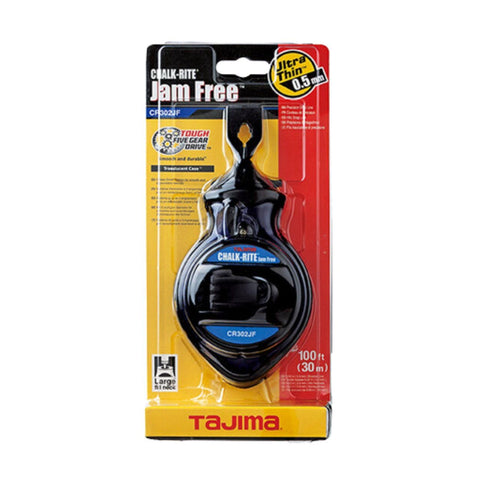 Tajima Chalk Line five-gear retrieval for quick line resets on site.