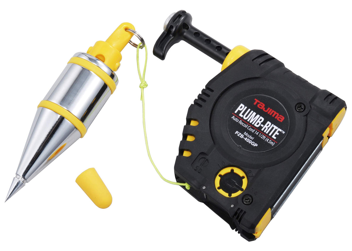 Tajima Plumb-Rite 14oz bob, quick stabilization for fast vertical alignment on site.