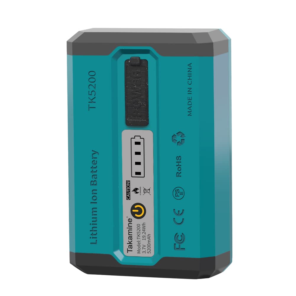 Takamine TK5200 battery front view with capacity indicators for quick checks.