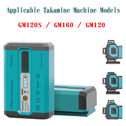Takamine TK5200 battery side view highlighting Type-C charging port for fast recharges.