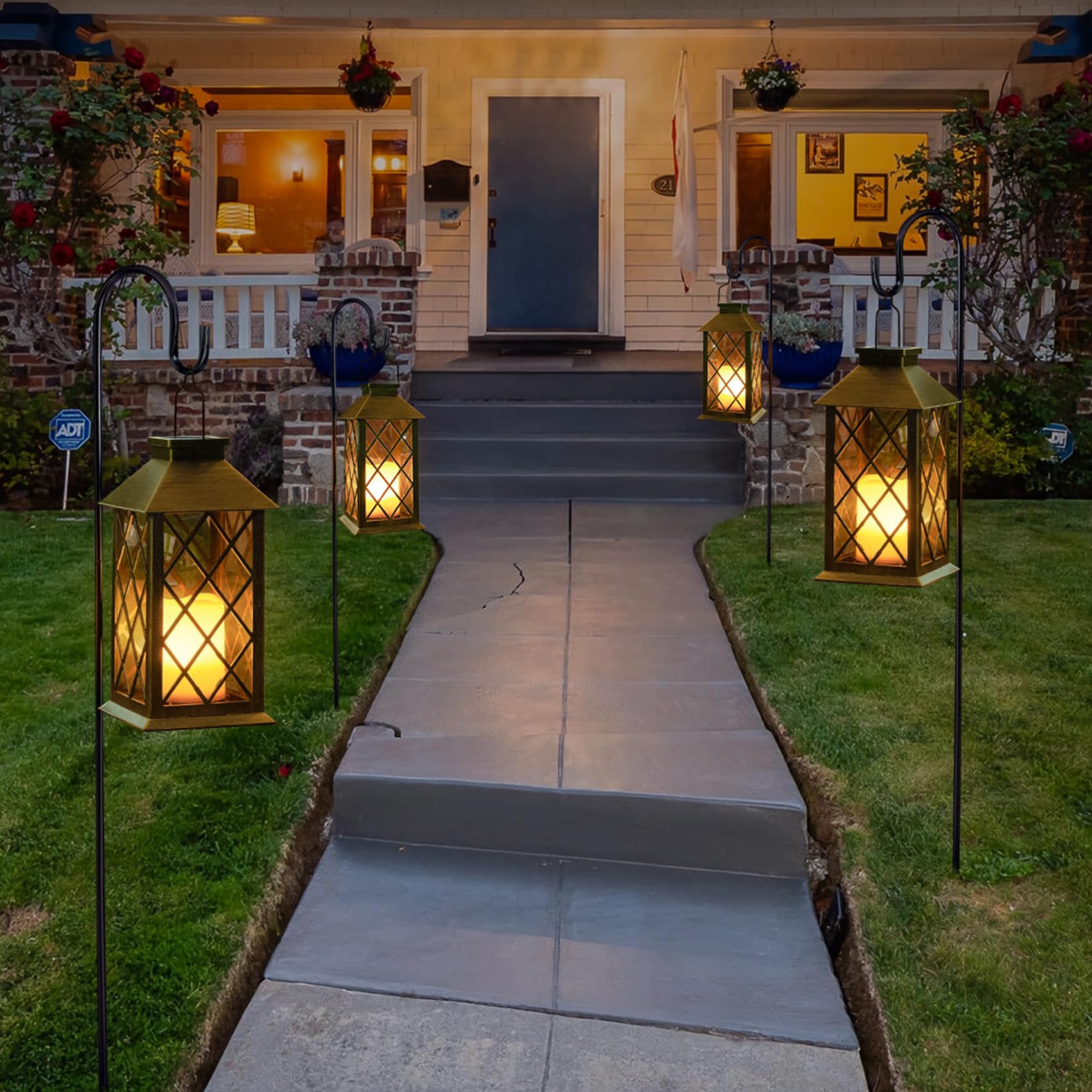 Take Me lantern for yard garden path near pool area.