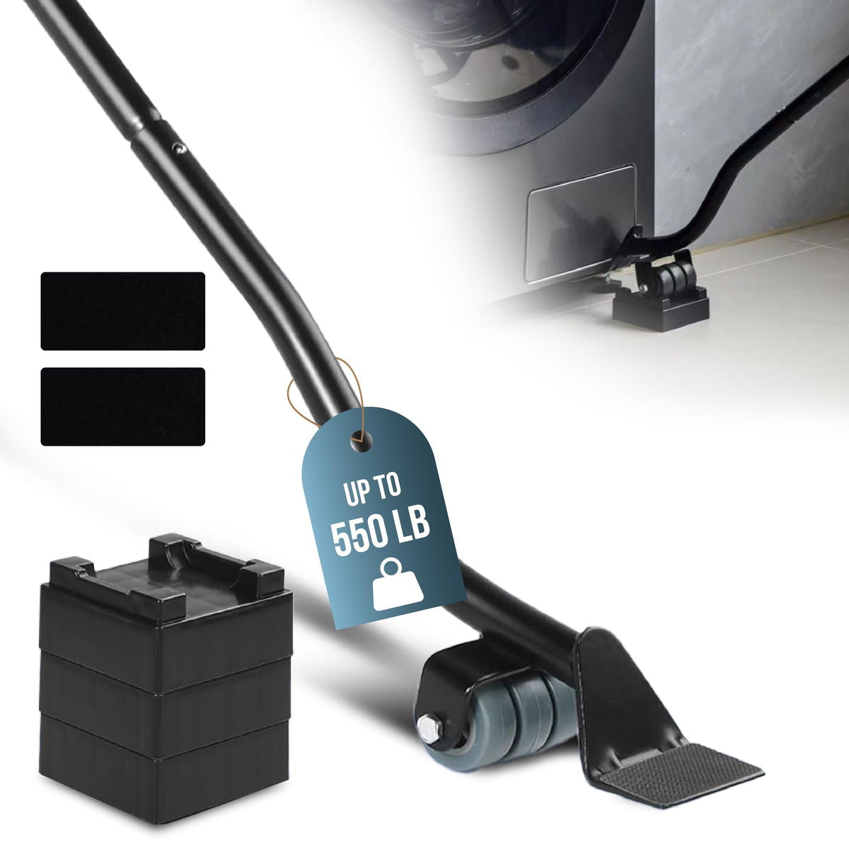 Talime furniture lifter tool set with extended lever enables powerful, safer moves.