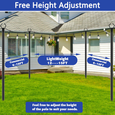 Talkhigh rustproof metal with hooks for easy light hanging.