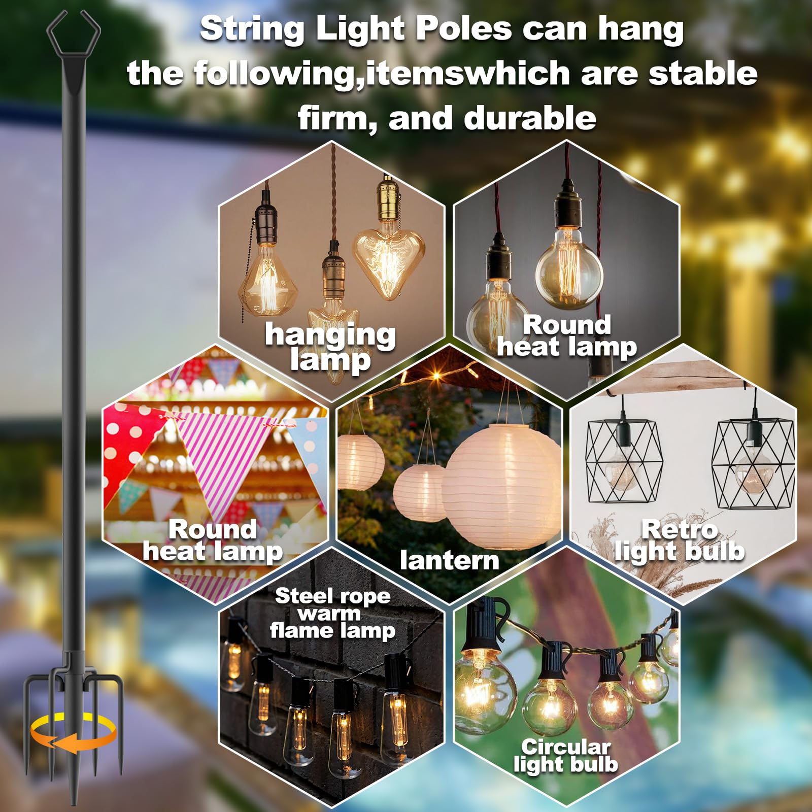 Talkhigh rustproof metal light poles resist sun and rain for lasting outdoor use.