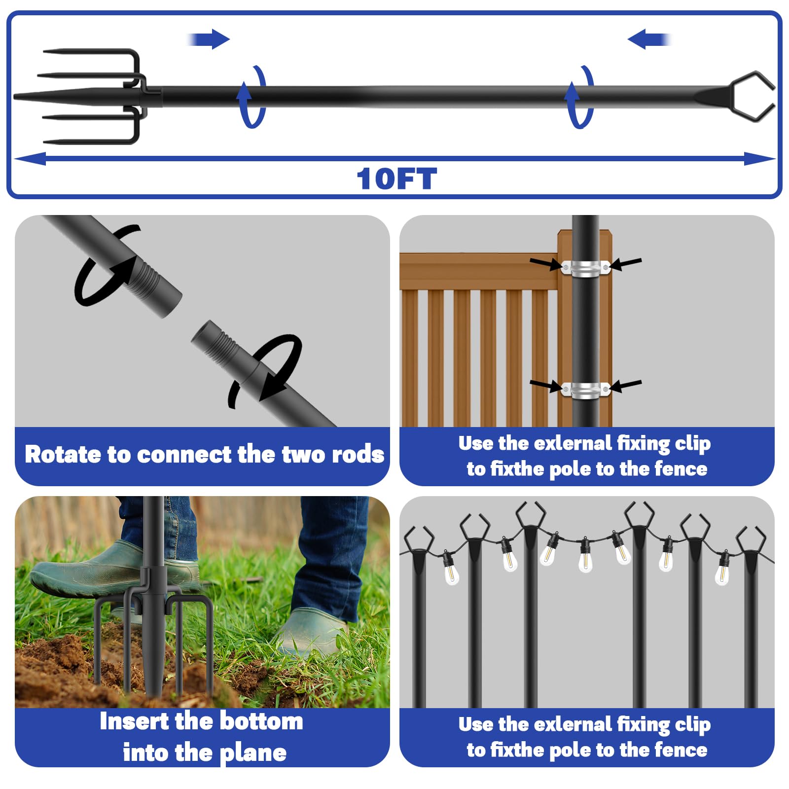 Talkhigh rustproof design withstands sun, rain, wind for long-term use.