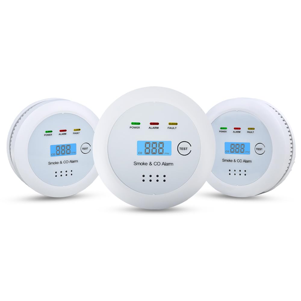 TALLPOWER 2in1 smoke and CO detector front view with quick warning for home safety.