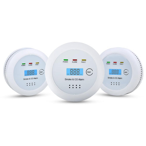 TALLPOWER 2in1 smoke and CO detector front view with quick warning for home safety.