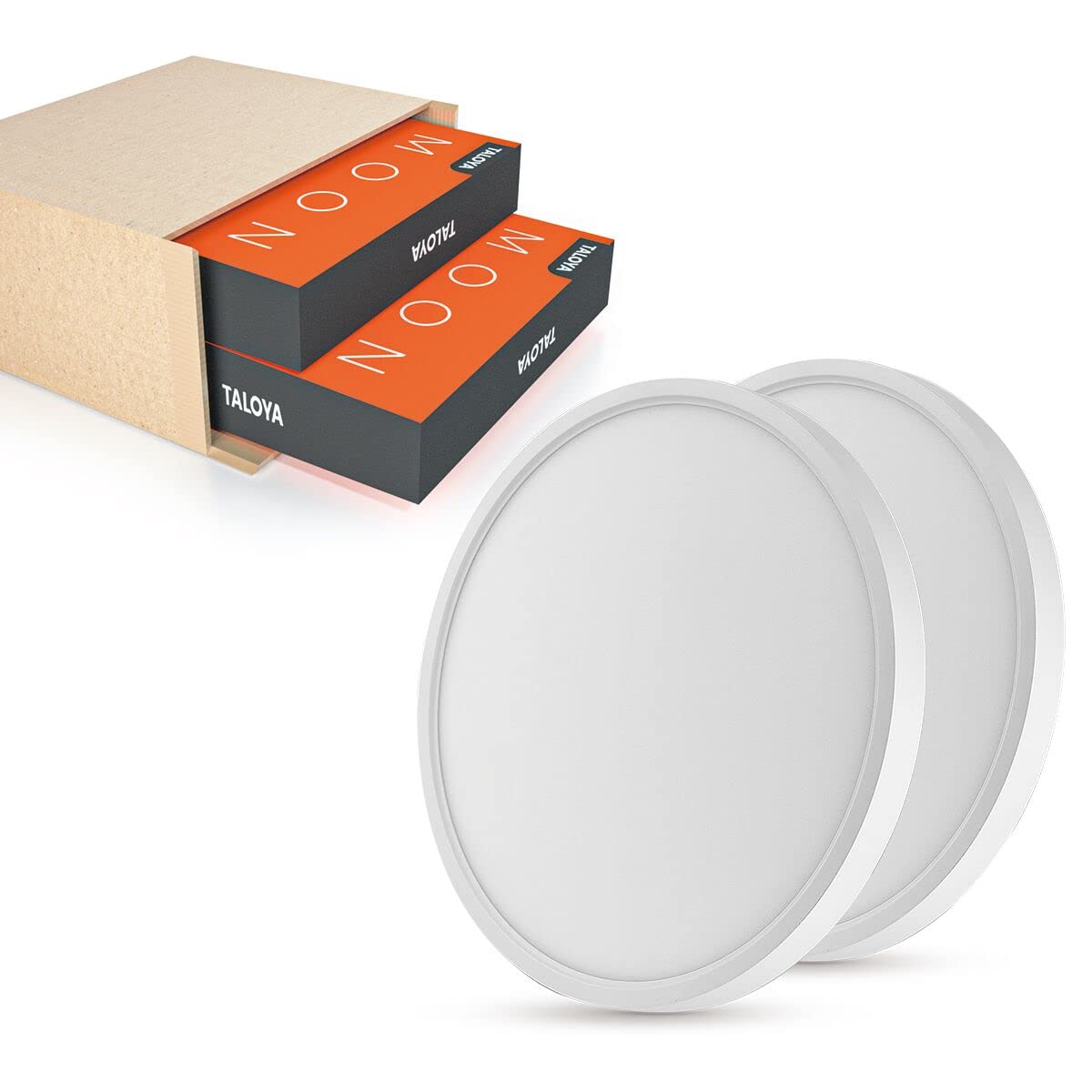 TALOYA 2-pack 12-inch LED ceiling lights provide flush mount, even illumination in living spaces.