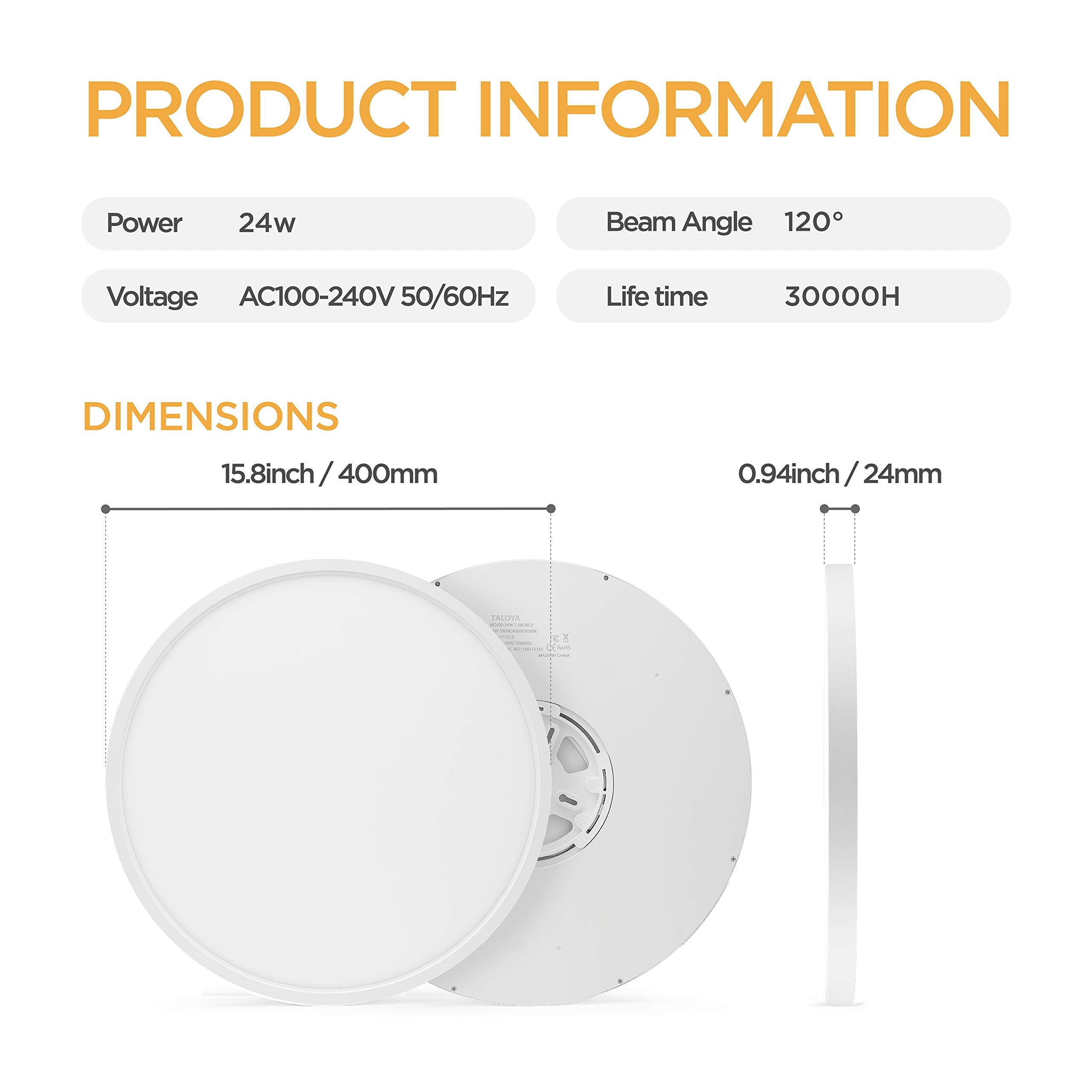 Taloya back switch view showing easy 5-in-1 CCT selection for ambience control.