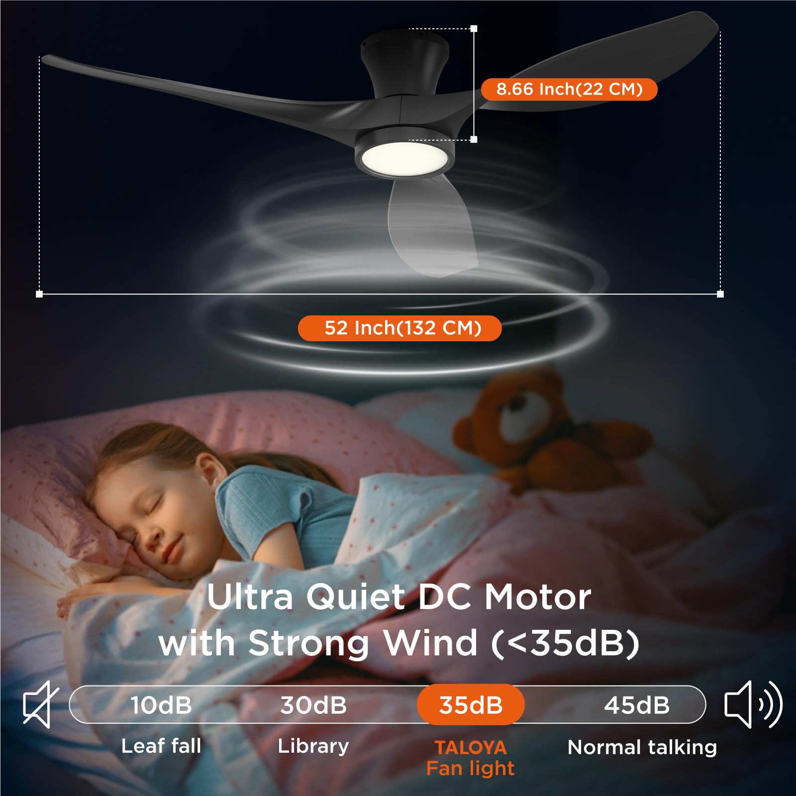 TALOYA 3 color temperatures LED light for adaptable lighting moods.