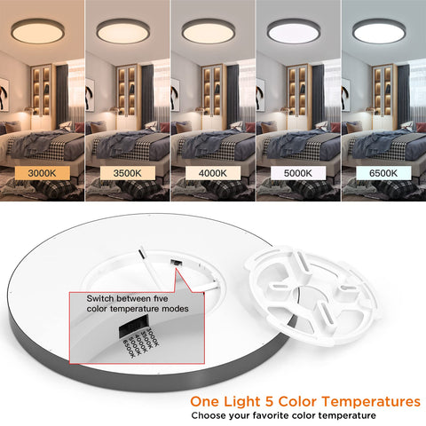Taloya Black 6-pack LED ceiling fixture side view for modern interiors.