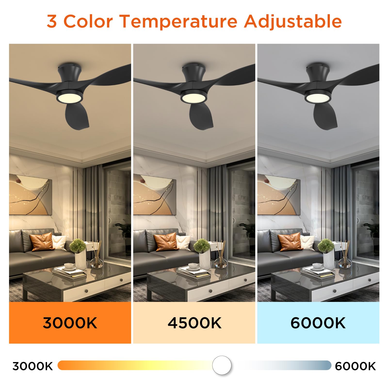 TALOYA DC motor delivers quiet, reliable airflow for any room.