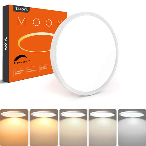 Taloya dimmable flush-mount ceiling light with 12-inch profile for a modern, energy-efficient glow